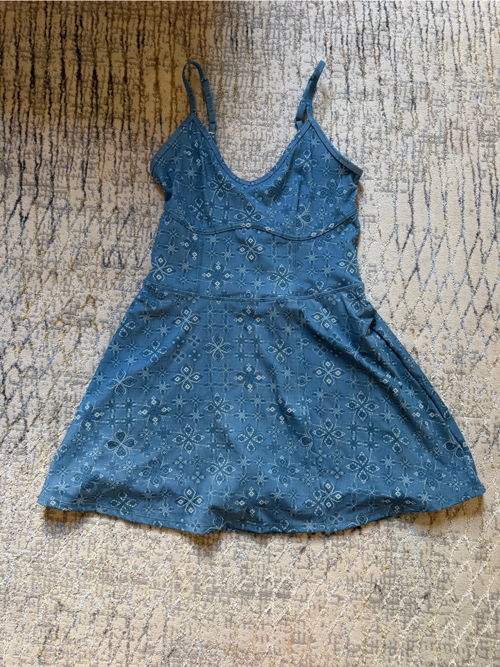 JoyLab Teal Blue Patterned Camisole Dress